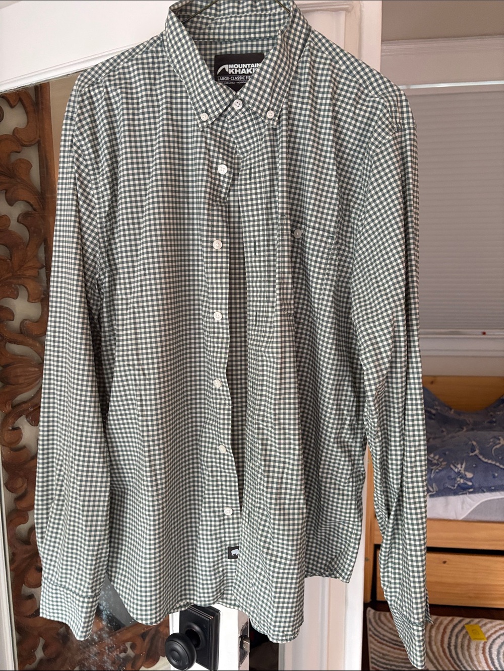 Mountain Khakis Green and White Gingham Button-Down Shirt - Long Sleeve
